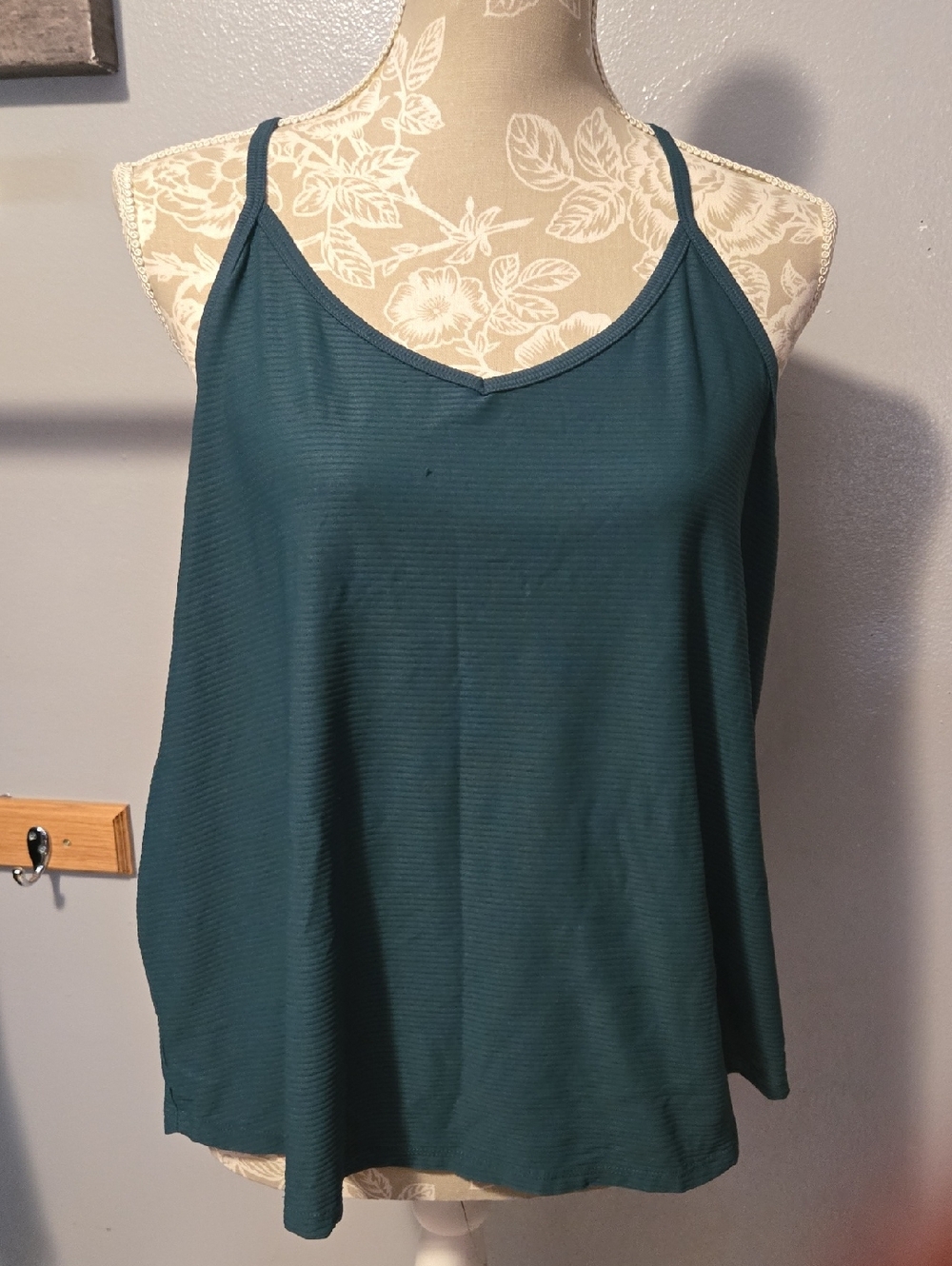CALIA by Carrie Underwood Teal Ribbed Spaghetti-Strap Workout Tank